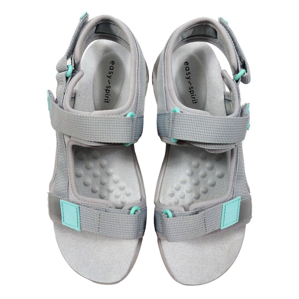 Easy Spirit Shoes Womens Sz 6M Sandal Slip-on Light Gray Adjustable Straps